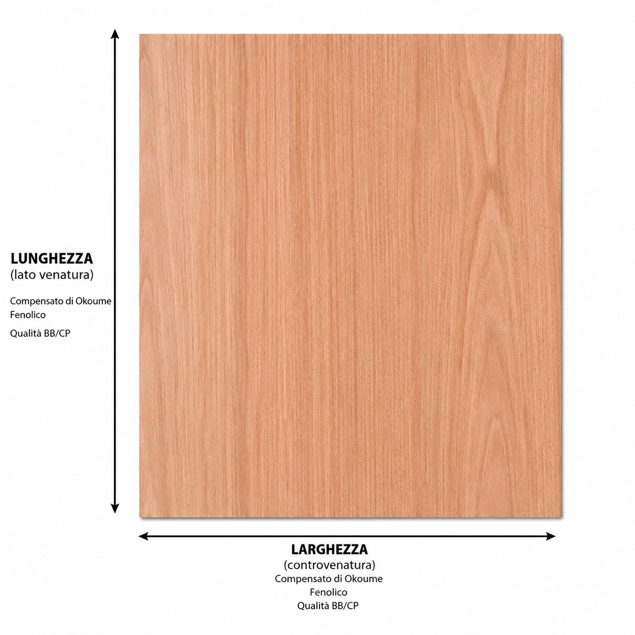 Pannello / Multistrato / Compensato fenolico okoume'  mm 4 - Scegli la dimensione