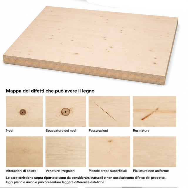 Piano tavolo per esterno in abete 3 strati spessore 27 mm -  quadrati