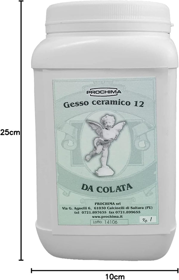 Gesso ceramico 12  1,000 kg - prodotto in polvere da stemperare in acqua
