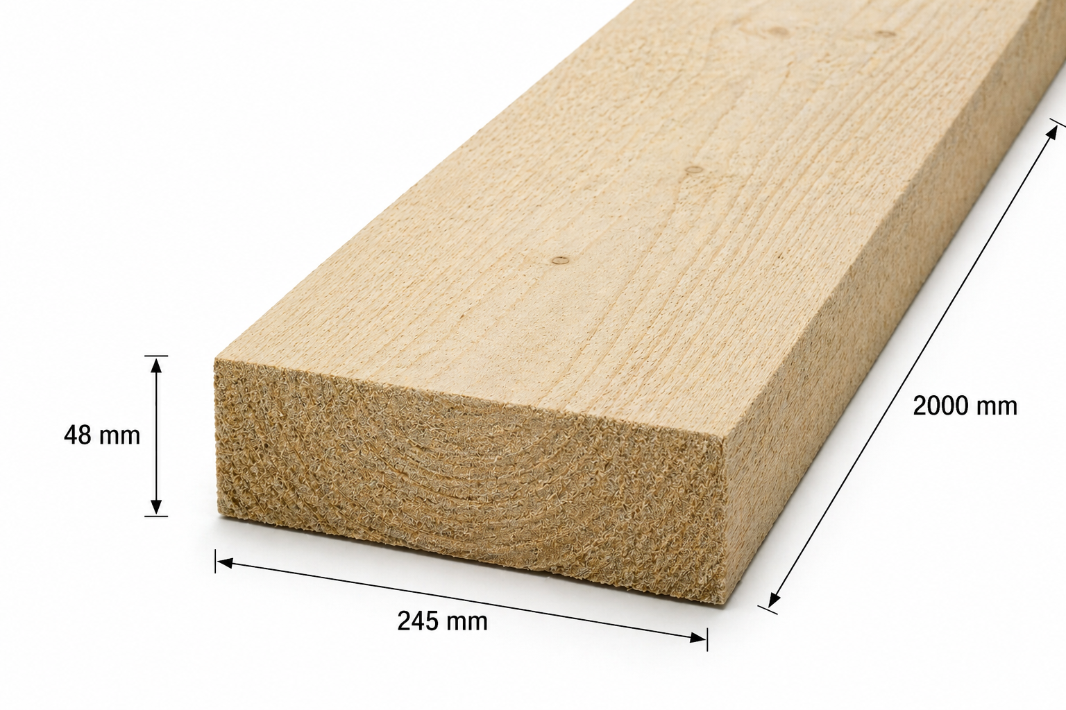 Tavola / Listone tavolone legno abete 245 x 38 mm - Lunghezza 200 cm