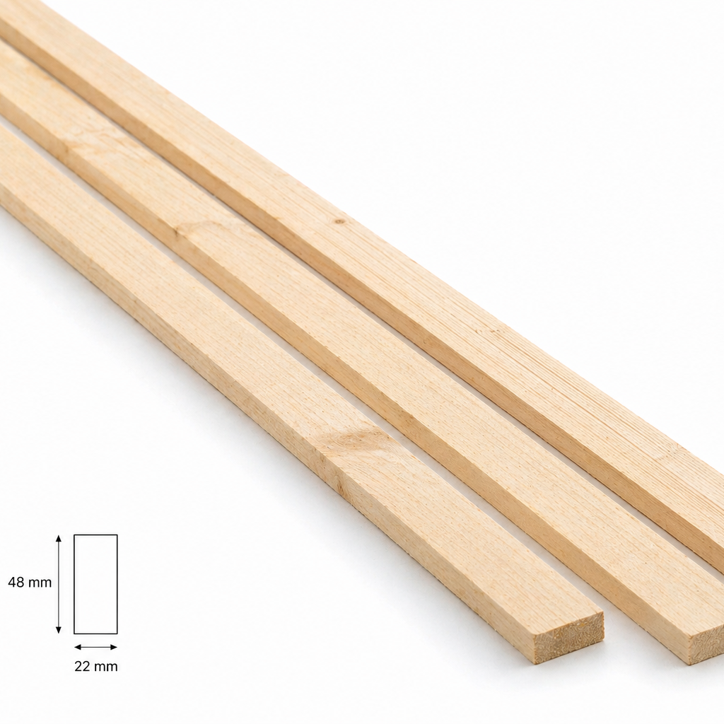 Listello Abete Grezzo / non piallato 48 x 22 mm – Ideale per Strutture | Taglio personalizzato
