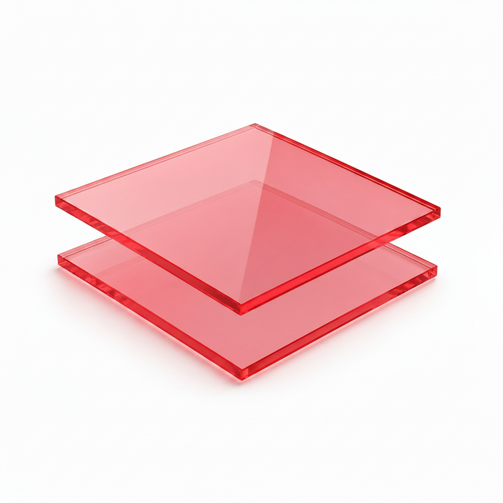Plexiglass / Acrilico / metacrilato colato rosso Trasparente 3mm