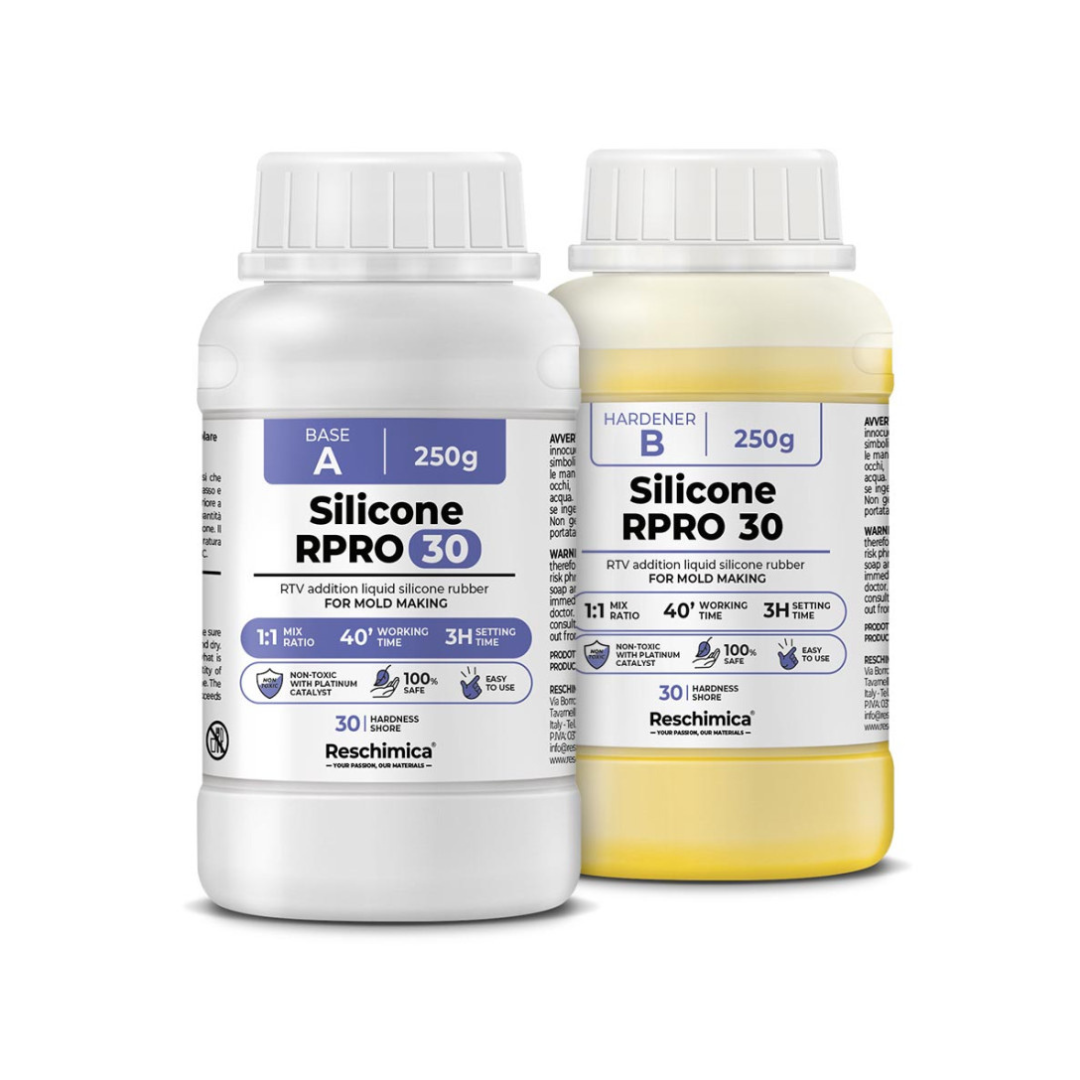 R PRO 30 - Gomma siliconica 1:1 liquida per stampi di elevata durezza, atossica e facile da usare