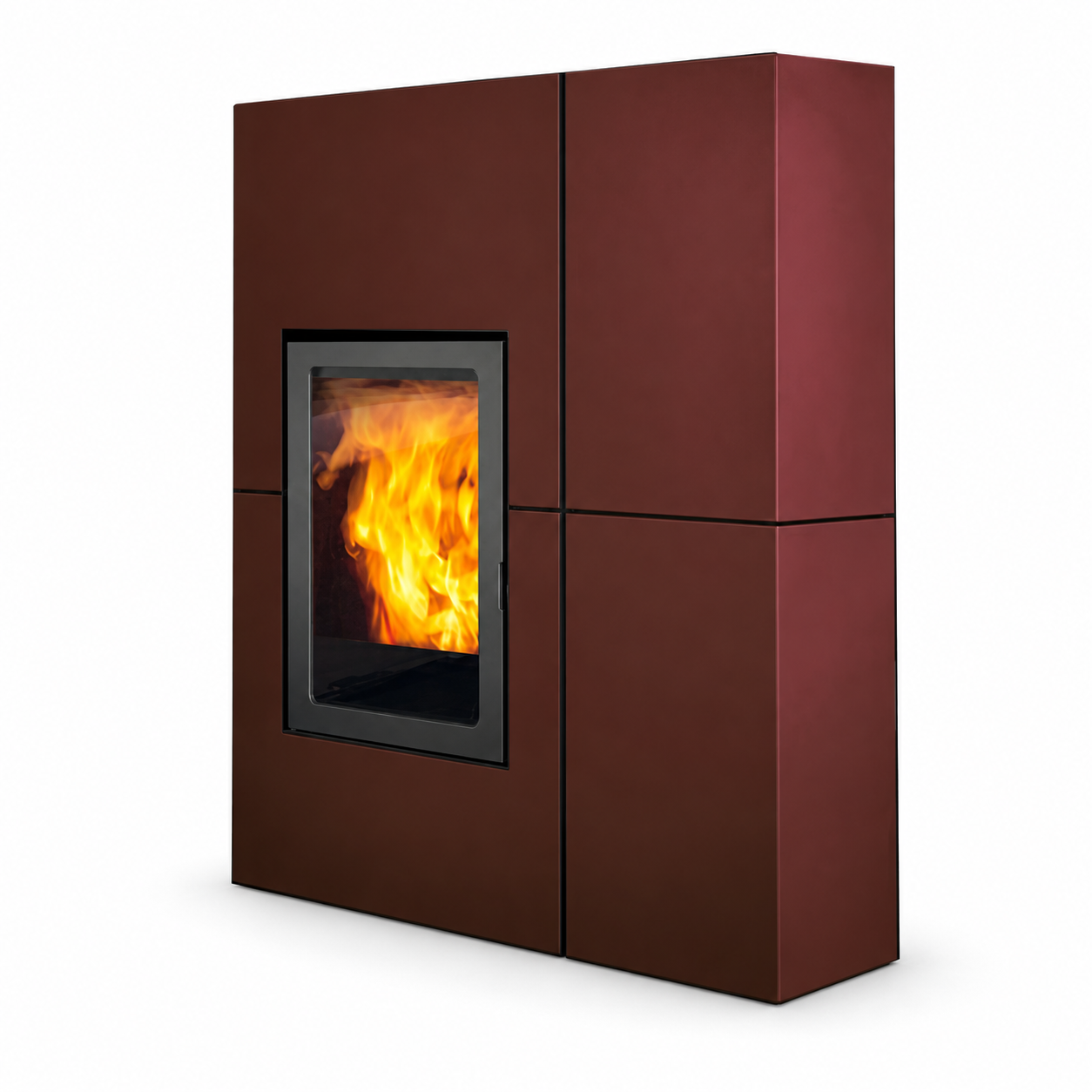 OUTLET – Edilkamin Blade H18 18,7 kW acciaio bordeaux + Kit R – foto prodotto su fondo bianco