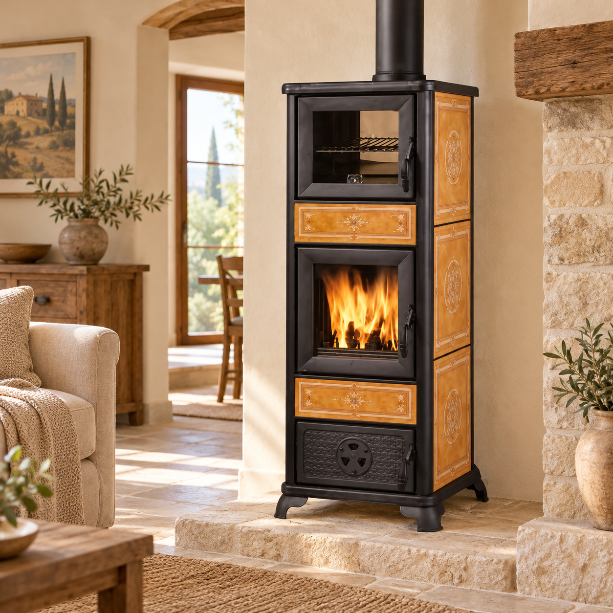 Decor C cuoio con forno - ambientazione illustrativa