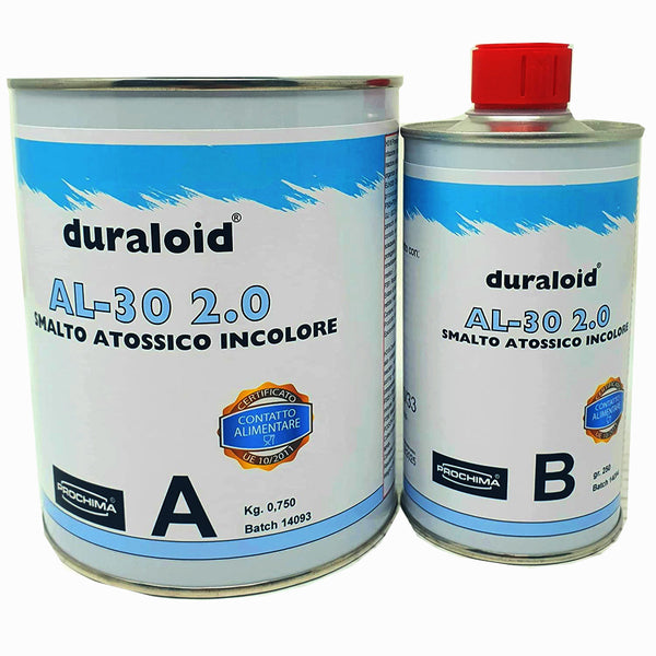 Smalto / resina epossidica bicomponente vetrificante alimentare Duraloid AL 30 2.0 A+B 1,000 kg