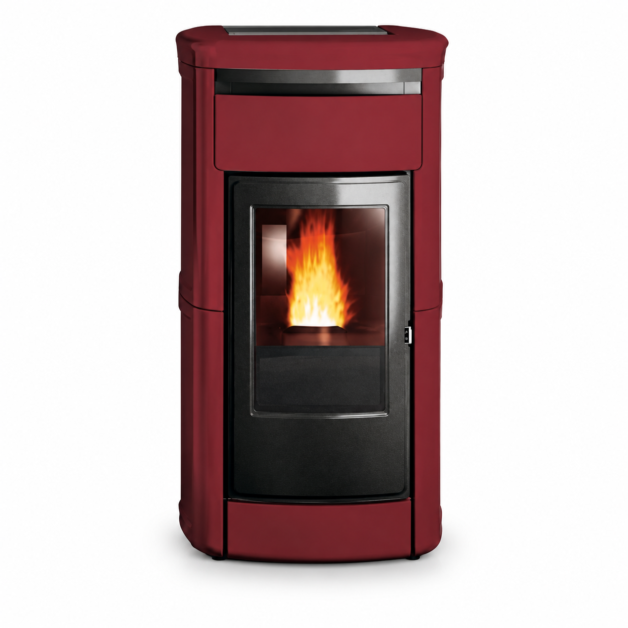 OUTLET – Edilkamin Kira H22 22,5 kW ceramica bordeaux + Kit R – foto prodotto su fondo bianco