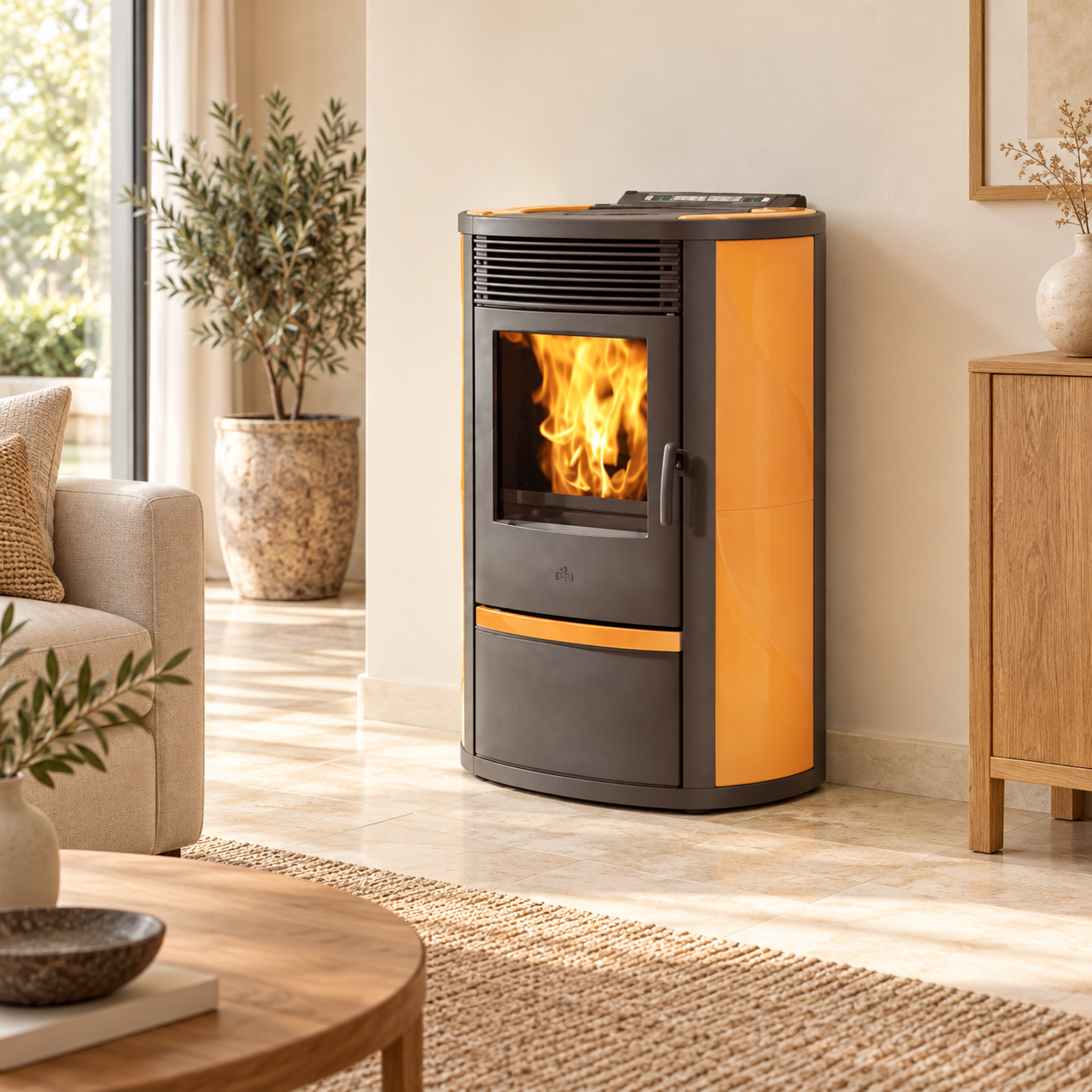 Stufa a pellet mod. Lilia plus Albicocca - 8,0 kw -  Edilkamin - OUTLET – foto ambientata