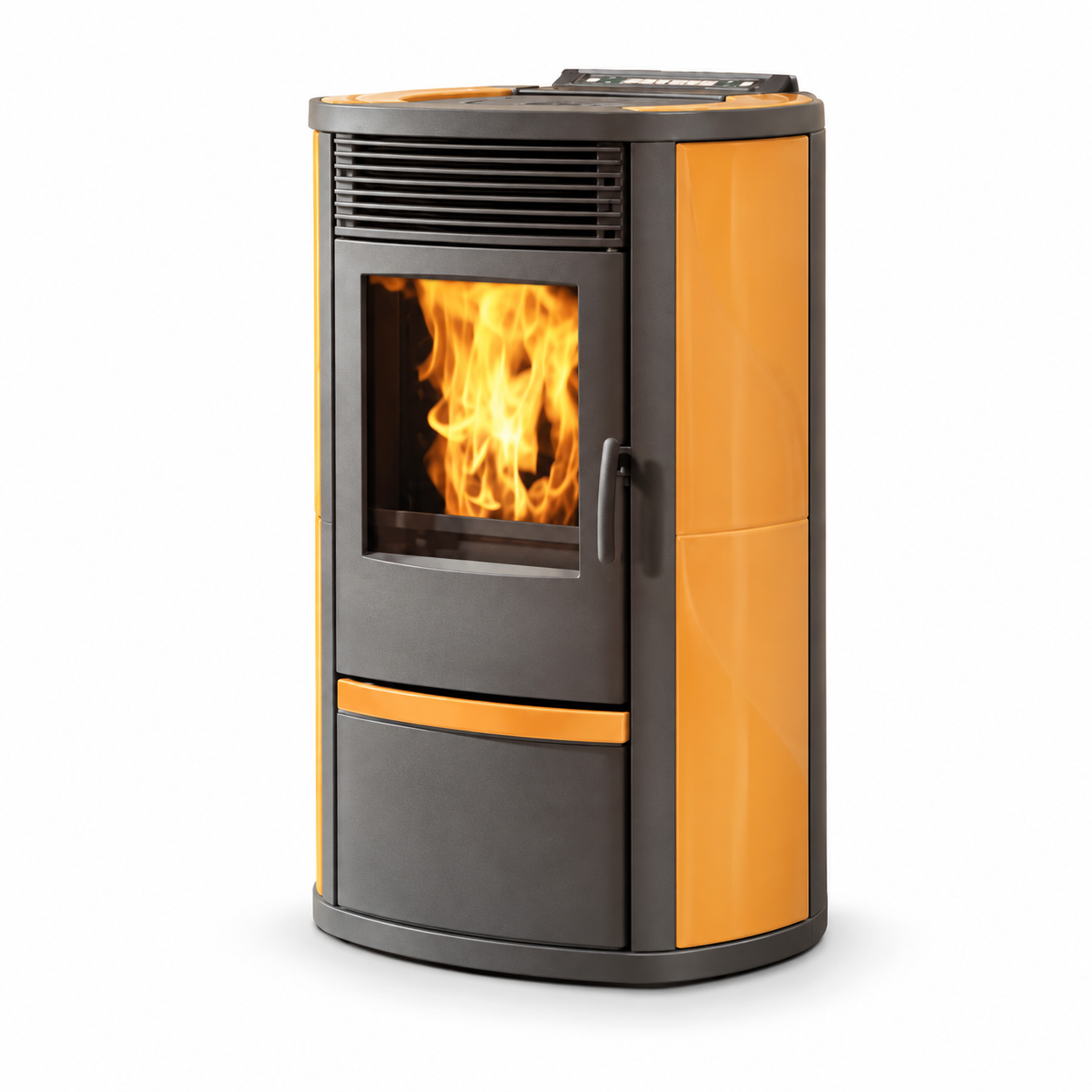 Stufa a pellet mod. Lilia plus Albicocca - 8,0 kw -  Edilkamin - OUTLET – foto prodotto su fondo bianco