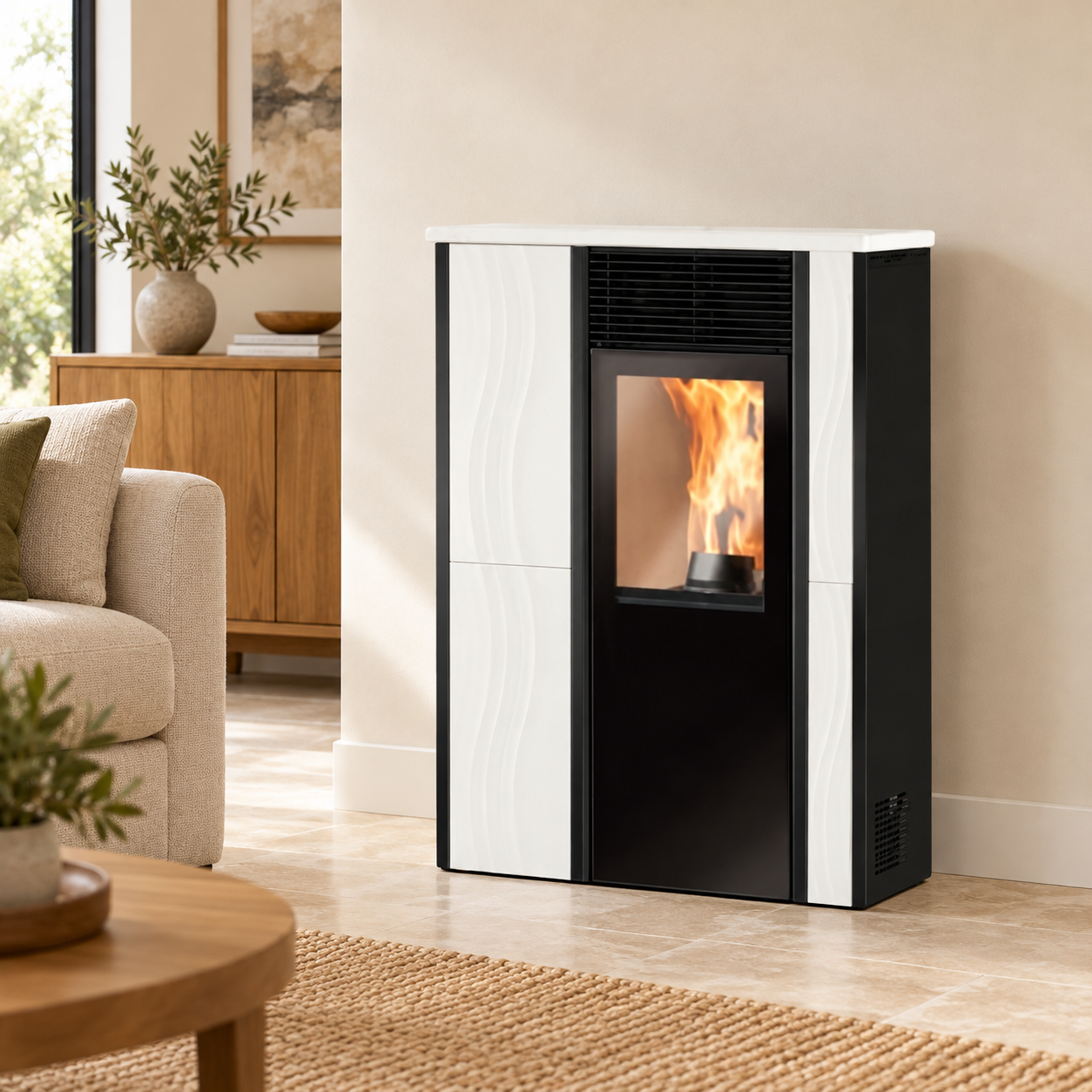 Stufa a pellet mod. Micron -7,2 kw -  Italiana camini - OUTLET – foto ambientata