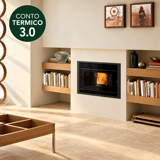 Pellkamin 10+ Evo2 – ambientazione illustrativa – Conto Termico 3.0