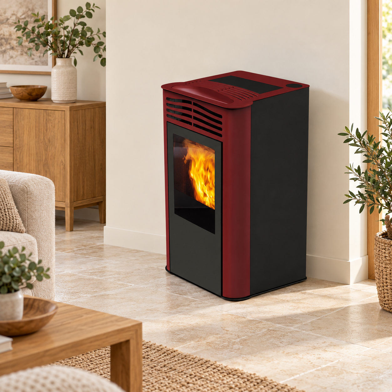 Stufa a pellet mod. Ten plus 10 kw - Italiana camini - OUTLET – foto ambientata